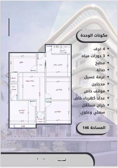 4 Bedroom Apartment for Sale in North Jeddah, Jeddah - Studio Apartment For Sale in Al Waha, Jeddah 4 Bedroom Apartment for Sale in North Jeddah, Jeddah - Studio Apartment For Sale in Al Waha, Jeddah