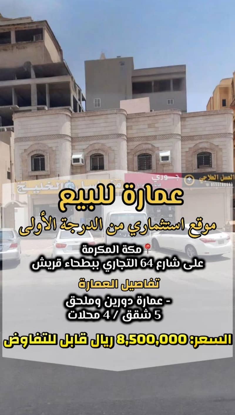 عمارة للبيع في بطحاء قريش، مكة عمارة للبيع في بطحاء قريش، مكة