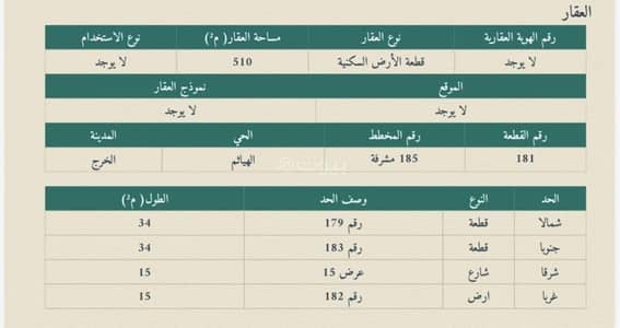 Residential Land for Sale in Mishrifah, Al Hayathem - Residential unit for sale in (Al Kharj)