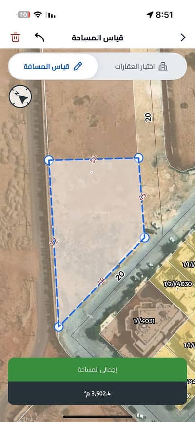 Residential Land for Sale in West Riyadh, Riyadh - For sale, a residential corner land in the Al-Dhahra Labun neighborhood overlooking the valley from the back.