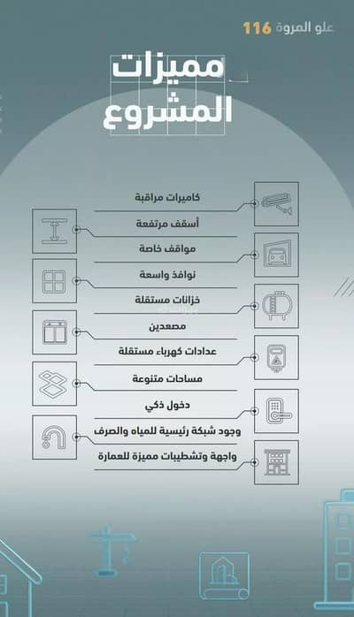 فلیٹ 4 غرف نوم للبيع في شمال جدة، جدة - شقة للبيع في حي المروة, مدينة جدة, منطقة مكة المكرمة