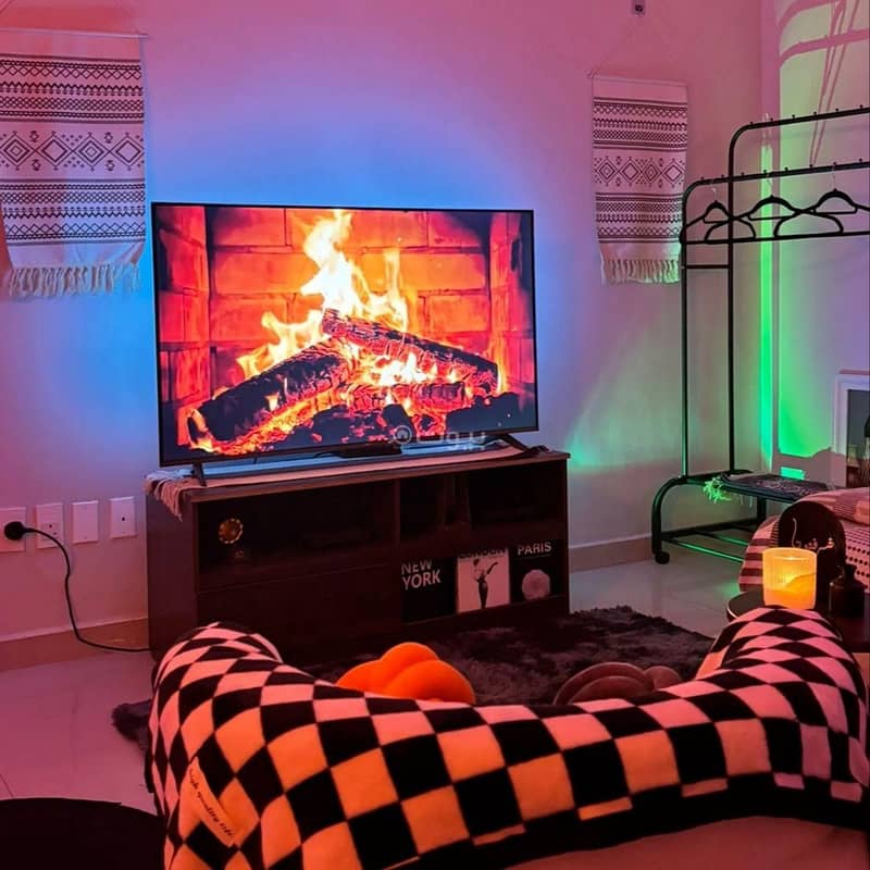 Studio with comfortable furniture and lighting Studio with comfortable furniture and lighting