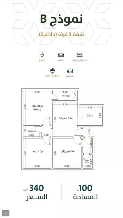 3 Bedroom Apartment for Sale in North Jeddah, Jeddah - Apartment For Sale in Al Rabwa, Jeddah