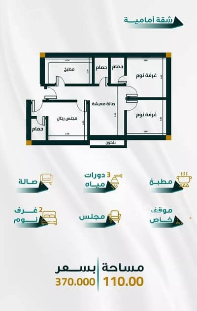 شقة 3 غرف نوم للبيع في شمال جدة، جدة - شقة للبيع في الفيحاء، جدة