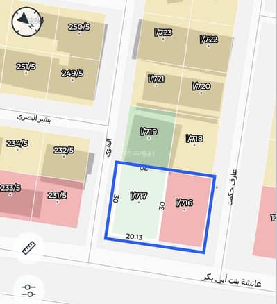 ارض سكنية  للايجار في غرب الرياض، الرياض - للايجار ارض 1200 م على شارع عائشة بنت ابي بكر