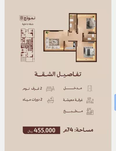 2 Bedroom Apartment for Sale in North Jeddah, Jeddah - Studio Apartment For Sale in Al Nahdah, Jeddah