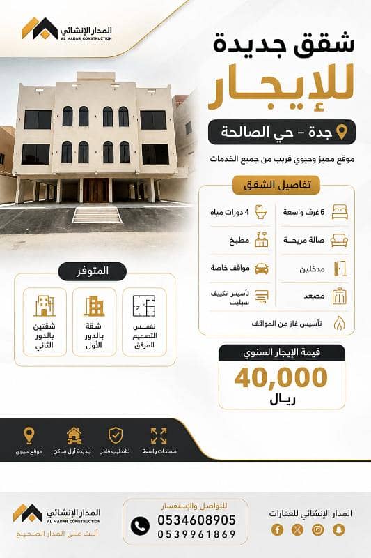 شقق جديدة للإيجار | جدة – حي الصالحة