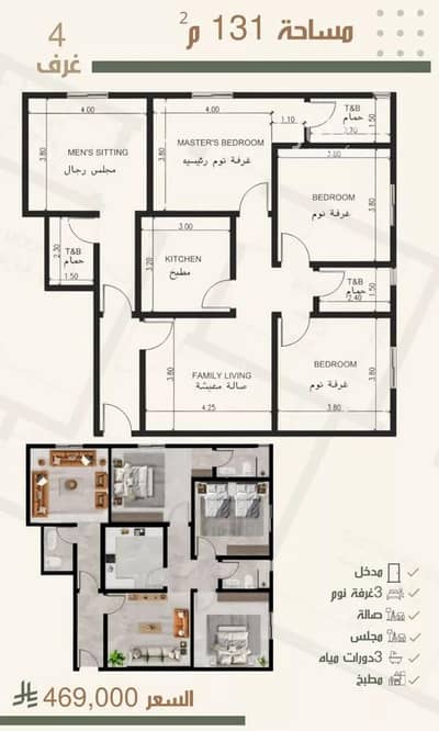 4 Bedroom Apartment for Sale in North Jeddah, Jeddah - Apartment for Sale in Al Nuzhah, North Jeddah 4 Bedroom Apartment for Sale in North Jeddah, Jeddah - Apartment for Sale in Al Nuzhah, North Jeddah