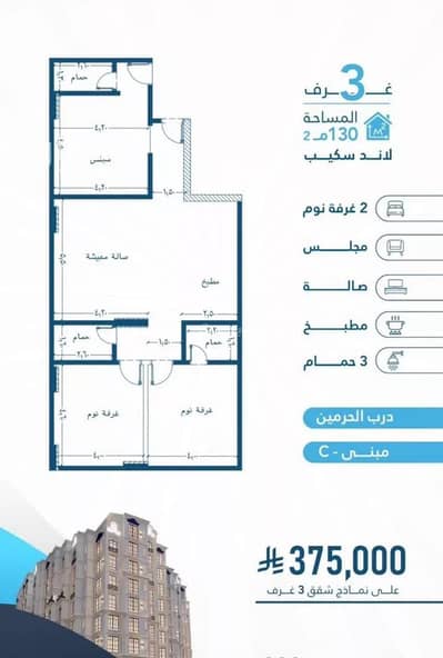 3 Bedroom Apartment for Sale in North Jeddah, Jeddah - Apartment For Sale in Al Fayhaa, North Jeddah 3 Bedroom Apartment for Sale in North Jeddah, Jeddah - Apartment For Sale in Al Fayhaa, North Jeddah