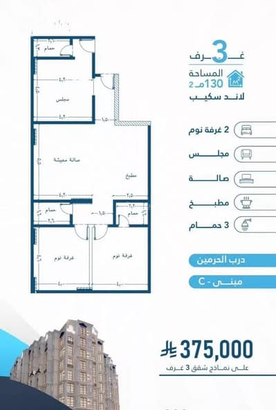 3 Bedroom Flat for Sale in North Jeddah, Jeddah - Studio Apartment For Sale in Al Fayhaa, Jeddah 3 Bedroom Flat for Sale in North Jeddah, Jeddah - Studio Apartment For Sale in Al Fayhaa, Jeddah