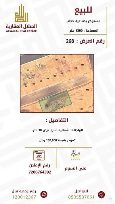 مستودع  للبيع في الباطن، بريدة منطقة القصيم - للبيع مستدوع شرق مدينة بريدة صناعية حجاب
