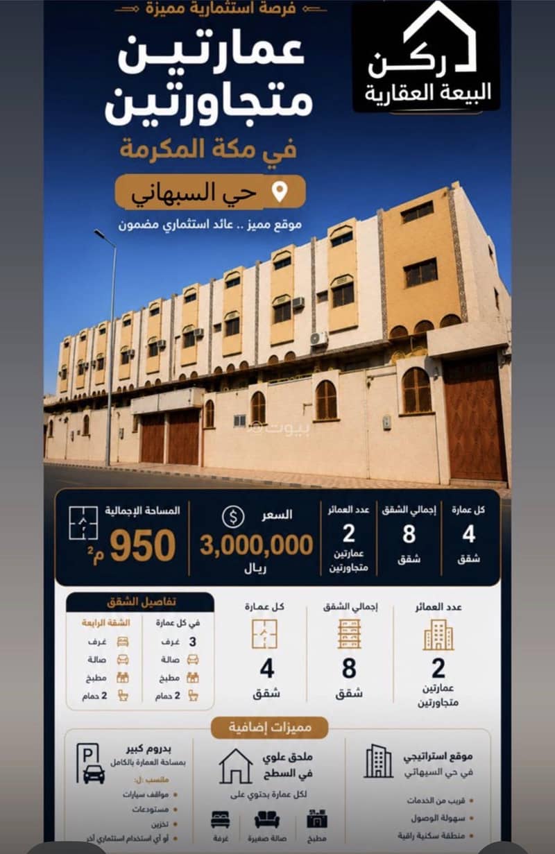 للبيع عمارتين سكنية مكة المكرمة للبيع عمارتين سكنية مكة المكرمة
