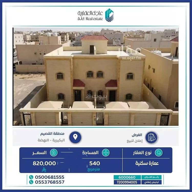 عمارة للبيع في حي الديرة, مدينة البكيرية, منطقة القصيم عمارة للبيع في حي الديرة, مدينة البكيرية, منطقة القصيم