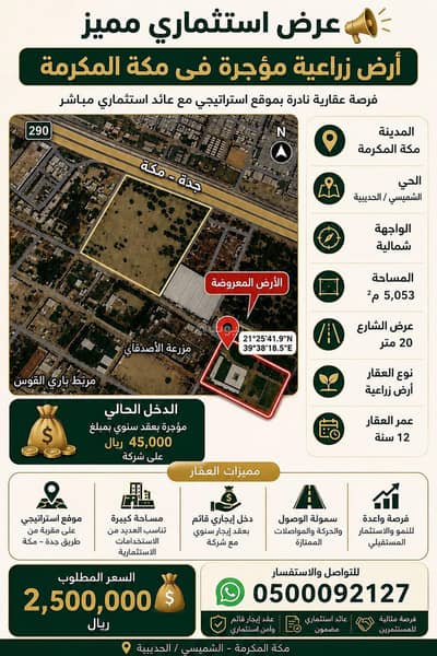 Agriculture Plot for Sale in Al Shumaisi, Makkah - أرض للبيع في الشميسي، مكة Agriculture Plot for Sale in Al Shumaisi, Makkah - أرض للبيع في الشميسي، مكة