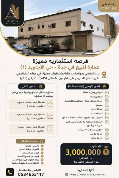 عمارة سكنية للبيع في جنوب جدة، جدة - مبنى سكني للبيع في العجوان, جدة عمارة سكنية للبيع في جنوب جدة، جدة - مبنى سكني للبيع في العجوان, جدة