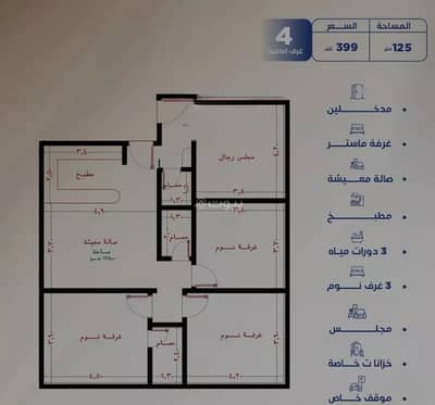 4 Bedroom Flat for Sale in North Jeddah, Jeddah - Apartment for sale in Al Nuzhah, North Jeddah