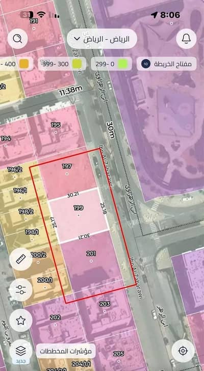 Residential Land for Rent in West Riyadh, Riyadh - Land for rent in Ibn Al-Zahrawi Street, Arqa District, Riyadh