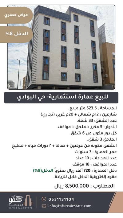 Residential Building for Sale in North Jeddah, Jeddah - Investment building for sale in Al-Bawadi, Jeddah