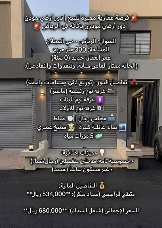 Floor for sale in Okaz, south Riyadh Floor for sale in Okaz, south Riyadh