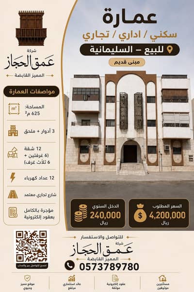 عمارة تجارية للبيع في شمال جدة، جدة - جدة حي السليمانية عمارة تجارية للبيع في شمال جدة، جدة - جدة حي السليمانية