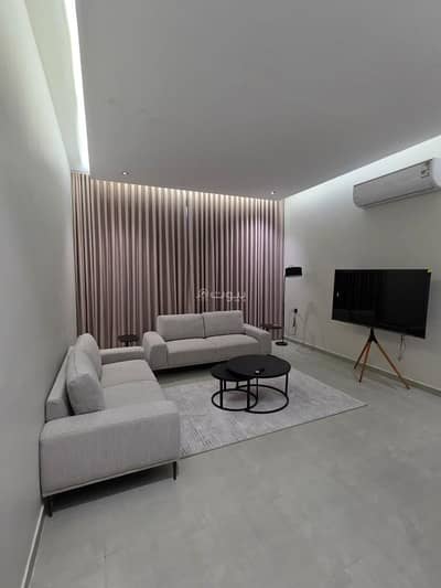 1 Bedroom Apartment for Rent in East Riyadh, Riyadh - Furnished apartment, bedroom and living room - balcony - Al-Rimal neighborhood