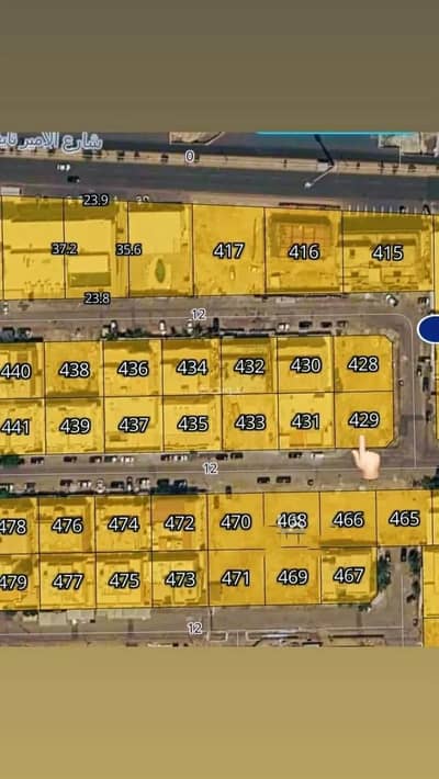 Residential Land for Sale in North Jeddah, Jeddah - A land plot for sale on Ibn Sharaf Al Nawawi Street, Al Shira'a District, Jeddah City.