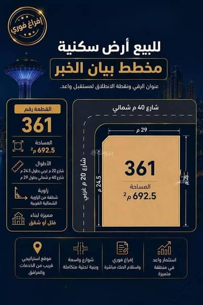 ارض سكنية للبيع في المها، الخبر - أرض للبيع في شارع الهفوف, حي المها, مدينة الخبر ارض سكنية للبيع في المها، الخبر - أرض للبيع في شارع الهفوف, حي المها, مدينة الخبر