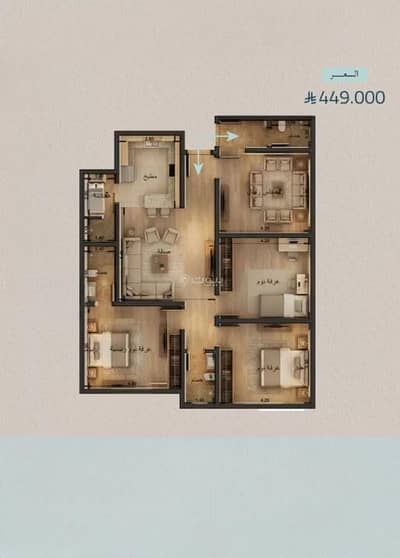 3 Bedroom Apartment for Sale in North Jeddah, Jeddah - Apartment for sale in Al Yaqout, North Jeddah