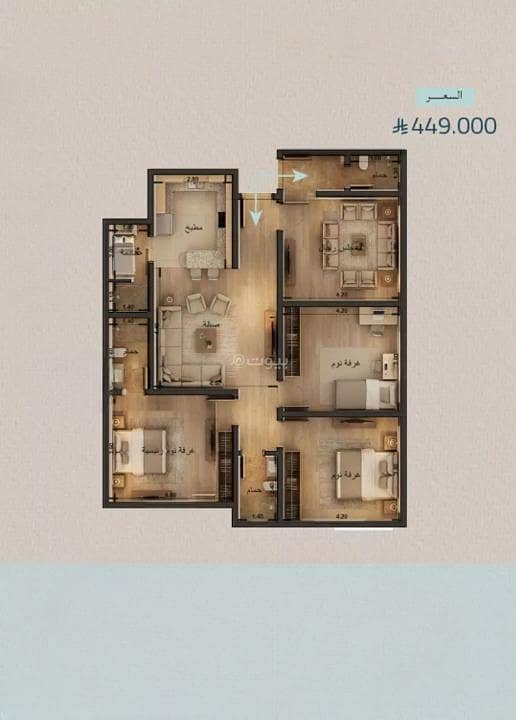 Apartment for sale in Al Yaqout, North Jeddah Apartment for sale in Al Yaqout, North Jeddah