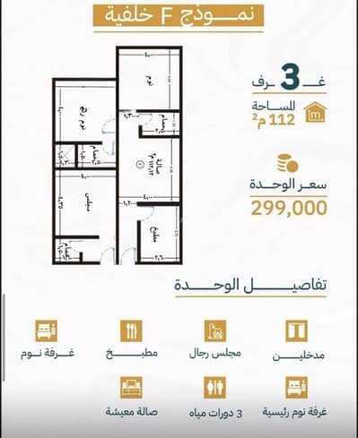 3 Bedroom Apartment for Sale in North Jeddah, Jeddah - Apartment for sale in Al Rayaan, North Jeddah 3 Bedroom Apartment for Sale in North Jeddah, Jeddah - Apartment for sale in Al Rayaan, North Jeddah