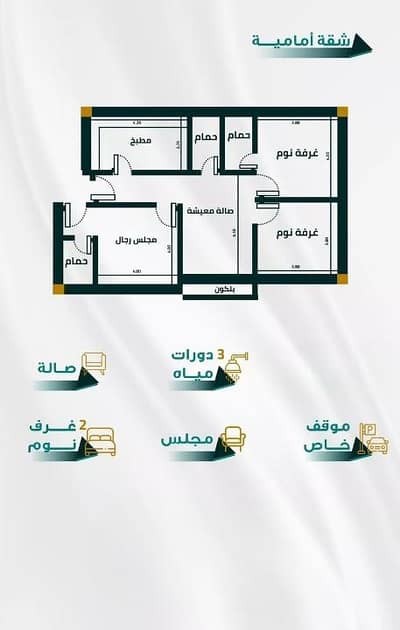 فلیٹ 3 غرف نوم للبيع في شمال جدة، جدة - شقة للبيع في الفيحاء، شمال جدة