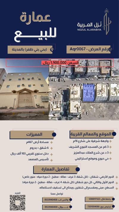 عمارة سكنية  للبيع في بني ظفر، المدينة المنورة - مبنى سكني للبيع في بني ذفار، المدينة المنورة
