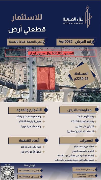 ارض سكنية  للايجار في الجمعة، المدينة المنورة - أرض للإيجار في الجمعة، المدينة المنورة